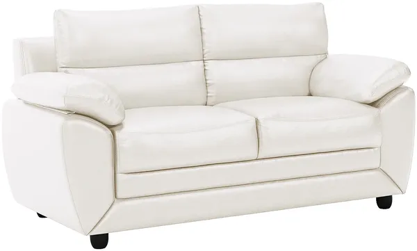Vente-unique - MANOA Couchgarnitur Kunstleder Weiß - B 82 cm x H 88 cm x L 201 cm163 cm Bild 3
