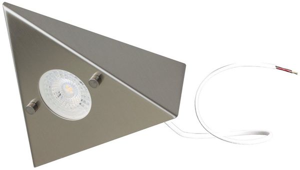 TRANGO LED Unterbauleuchte, 1er Erweiterungsset 6739-12 LED-Küchenunterbauleuchte *COOK* LED Einbauleuchte - Einbaustrahler aus Edelstahl inkl. 1x4,8 Watt LED Modul 3000K warmweiß - direkt 230 Volt - beliebig erweiterbar, Schalter - Dreieckleuchte – S...