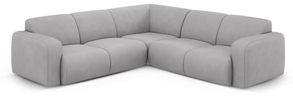 Micadoni Ecksofa Molino 5-Sitzer Chenille Rebel Hellgrau