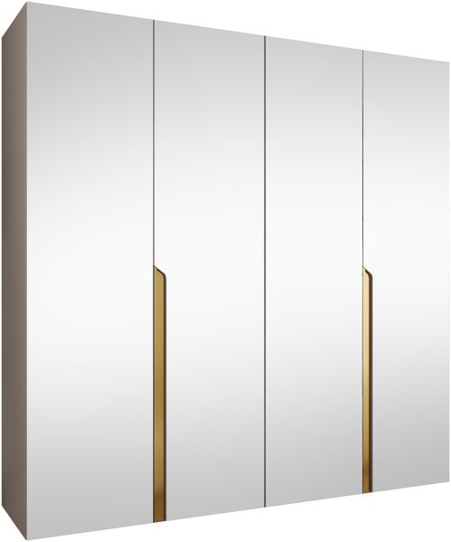 Kleiderschrank Veluna III 200 (Farbe: Cashmere / Cashmere + Gold)