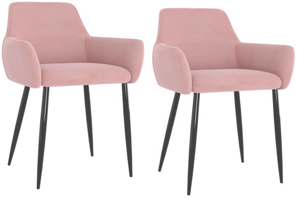 vidaXL Esszimmerstühle 2 Stk. Rosa Samt [323108]
