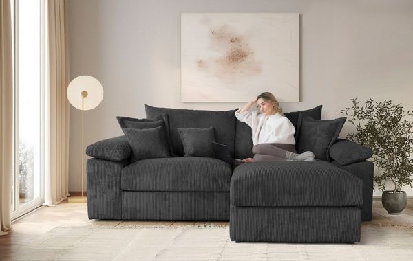 Home affaire Ecksofa Soft&Cosy XL L-Form, B: 246 cm - OTTO. Verlässliche Qualität, Mega-Sofa, Cord oder Chenille-Struktur, mit Federkern & 4 Zierkissen