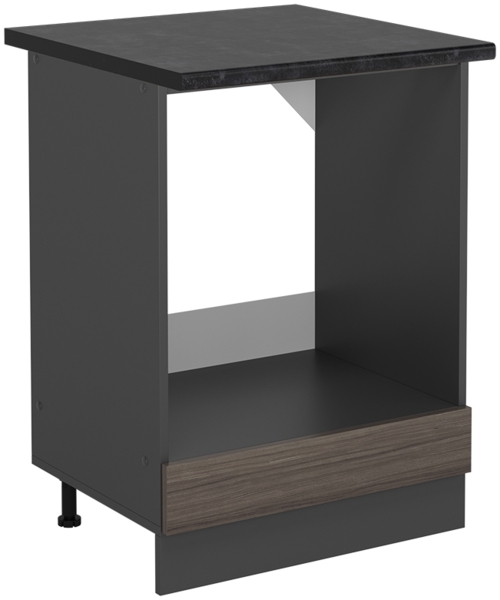 Herdumbauschrank R-Line Edelgrau 60 cm , AP Anthrazit Vicco