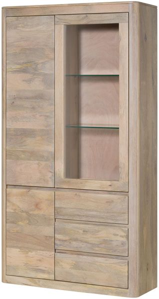 Vitrine Mango 109x40x202 weiß lackiert TORONTO #311