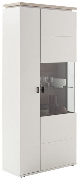 HARPER Vitrine Vitrine HARPER MANAGUA BHT 90 x 207 x 37 cm weiß Glasschrank