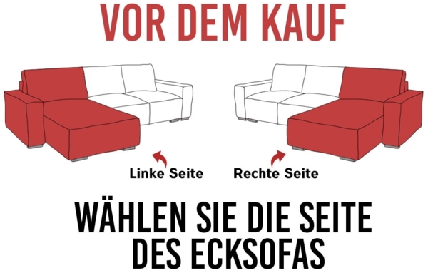 Ecksofa mit Schlaffunktion und Bettkasten, L-form Couch, lose Kissen, Polstersofa - MONIVA - Hellgrau Velours - rechte Seite Bild 10