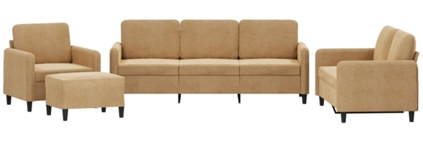 vidaXL 4-tlg. Sofagarnitur Braun Samt 3201951