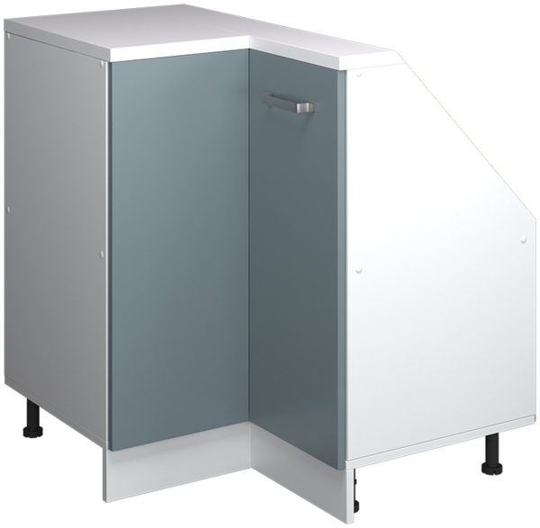 Eck-Küchenschrank für Dachschrägen R-Line Blau-Grau 75.6 cm mit 1 Tür Vicco
