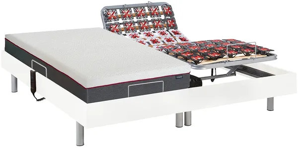 Vente-unique - ATRIDE Bett Holz, PlatteStoff Weiß - B 80 cm160 cm x H 18 cm35 cm x L 200 cm