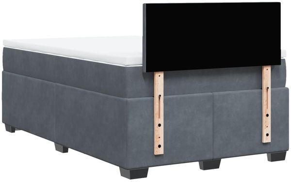 vidaXL Boxspringbett mit Matratze Dunkelgrau 120x200 cm Samt 3286277 Bild 10