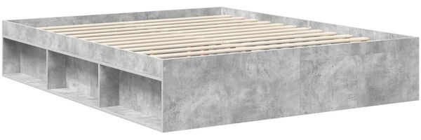 vidaXL Bettrahmen mit Kopfteil Beton 160 x 200 cm Massives Kiefernholz 3413284 Bild 5
