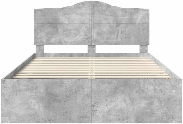 vidaXL Bettrahmen mit Kopfteil Beton 160 x 200 cm Massives Kiefernholz 3413284 Bild 7