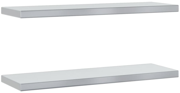 vidaXL Wandregale 2 Stk. 75x23,5x3 cm Silbern Edelstahl 30283