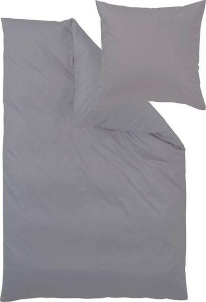 Uni-Mako-Satin - Curt Bauer Uni 135x200 + 80x80 cm-3616 mattsilber Bild 4