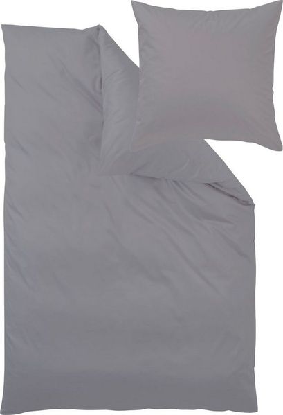 Uni-Mako-Satin - Curt Bauer Uni 135x200 + 80x80 cm-3616 mattsilber Bild 5