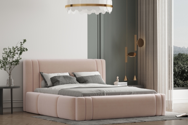 Polsterbett ROLF 140x200 mit Matratze, Bettkasten und Lattenrost. Farbe: VELUTTO 2