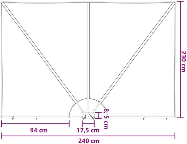 vidaXL Balkon Sichtschutz 240 x 160 cm Polyester Rechtwinklig Hellgrau 42037150 Bild 6
