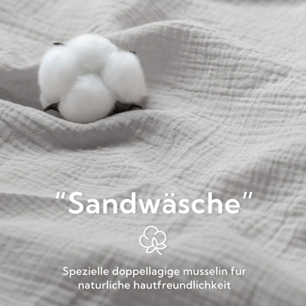 SOULFUL Doppelte Musselin Bettwäsche 135x200 Baumwolle 4tlg. Sets 2er Bettbezug Bild 3