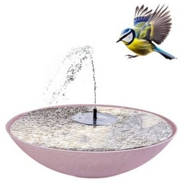 matches21 HOME & HOBBY Wasserspiel Outdoor Solar Brunnen Set 45cm, (2 tlg), Große Schale in rosa als Garten-Brunnen Bild 6