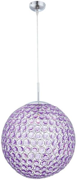 LED Hängelampe mit Lampenschirm aus lilanen Acrylkristallen