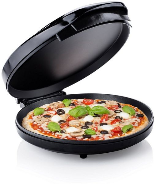 Tristar Elektrische Pizzapfanne, 1450 W, Pizzamaker, Pizzabäcker Tisch Pizzaofen, Ø30cm Flammkuchenofen