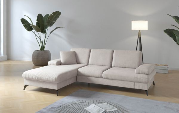 sit&more Ecksofa Morris Jubi L-Form, inklusive XXL-Liegefläche, bzw. Schlaffunktion, Bettfunktion, Armteilverstellung und 1 Zierkissen