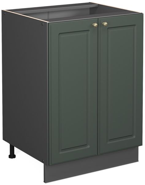 Küchenunterschrank Fame-Line Grün-Gold Landhaus 60 cm ohne Arbeitsplatte Vicco