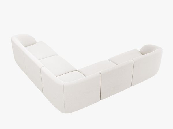 Micadoni 5-Sitzer Symmetrisches Ecksofa Miley Boucle Baloo Weiß Bild 2