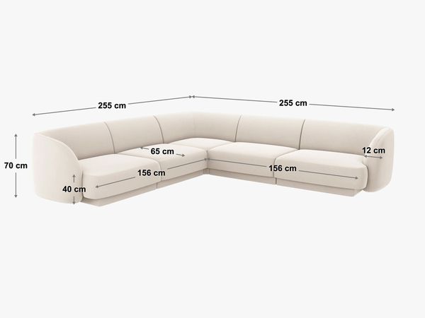 Micadoni 5-Sitzer Symmetrisches Ecksofa Miley Boucle Baloo Weiß Bild 5