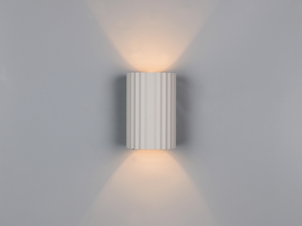 Kleine Wandleuchte IMARIA mit Up and Down Lichteffekt Metall Hellgrau, Höhe 12cm