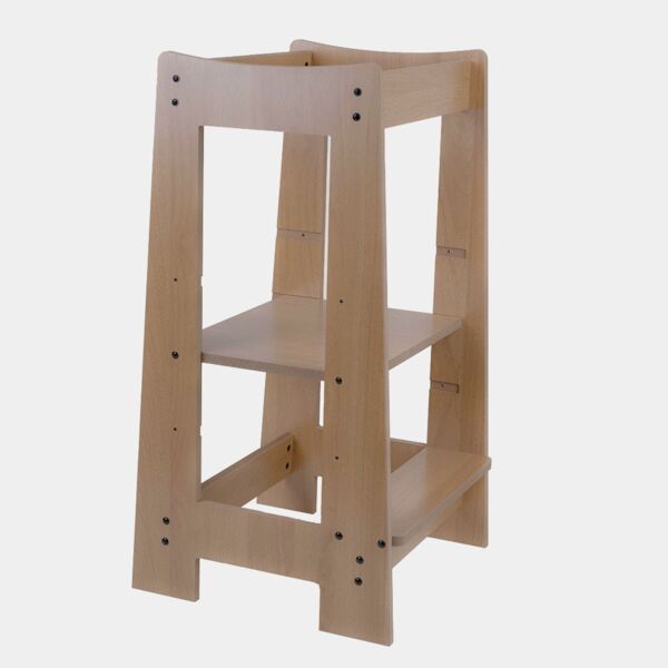 Lernturm, Holz, Kippschutz, Küchenhelfer, Hocker, verstellbar, H 80 cm