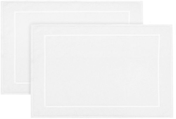 ZOLLNER Badematte, angenehmes Hautgefühl, fußbodenheizung geeignet, 100% Baumwolle, rechteckig, Badematte, 100% Baumwolle, vom Hotelwäschespezialisten, Weiß