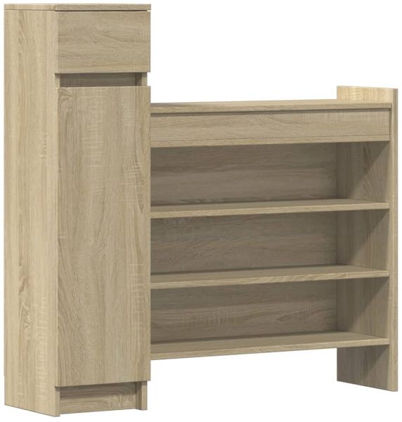 Schuhschrank, Schuhkipper für Flur, modern Sonoma-Eiche 100,5x28x100 cm Holzwerkstoff