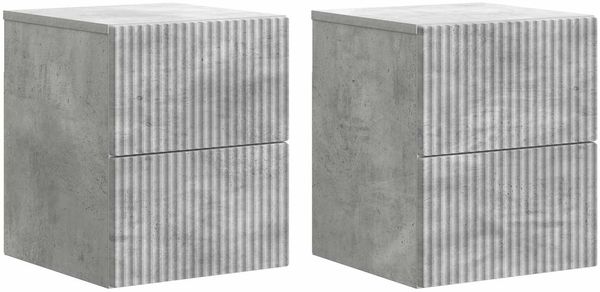 vidaXL Wandmontierter Nachttisch 2 pcs Betongrau 33 x 34,5 x 40 cm 898472