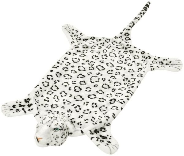 vidaXL Plüsch Leopardenfell Teppich 139 cm Weiß 80171