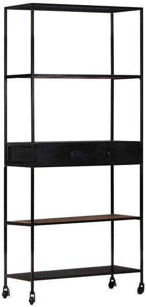 vidaXL Bücherregal 80x35x180 cm Raues Mangoholz & Eisen 323734