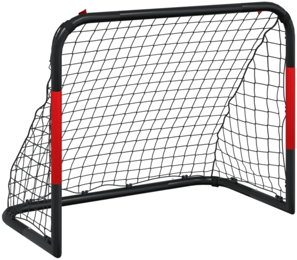 vidaXL Fußballtor, Stahl rot / schwarz, 90x48x71 cm