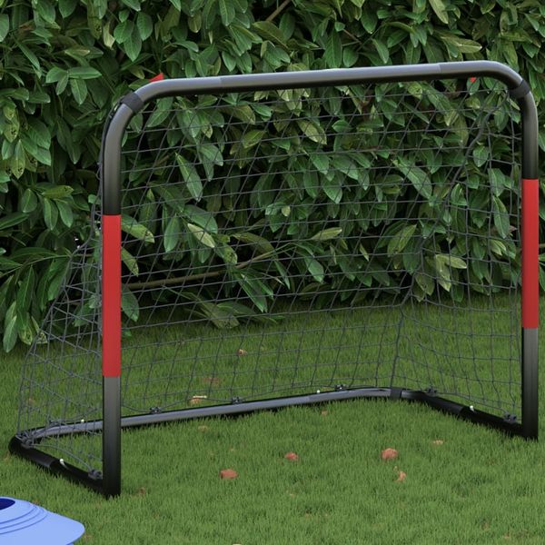 vidaXL Fußballtor, Stahl rot / schwarz, 90x48x71 cm