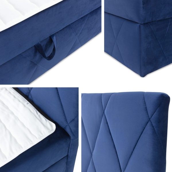 Boxspringbett 'Simoti' grün 140x200 cm Bild 7