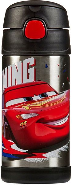 THERMOS Isolierflasche FUNTAINER STRAW BOTTLE, doppelwandiger Edelstahl, spülmaschinenfest, 0,35l, mit Silikonstrohalm, absolut dicht