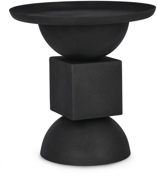 Beistelltisch Alka aus Metall, pulverbeschichtet, rundes Design, Schwarz, moderner Stil