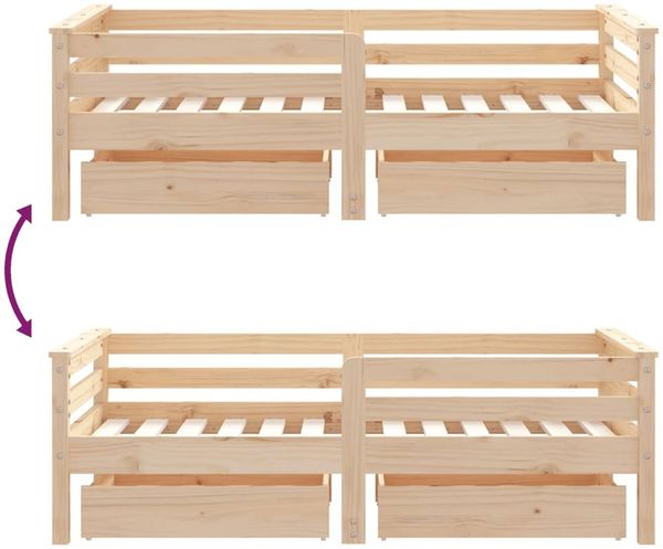 vidaXL Kinderbett mit Schubladen 70x140 cm Massivholz Kiefer 834441 Bild 9