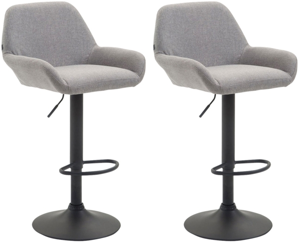 2er Set Barhocker Braga Stoff, Grau