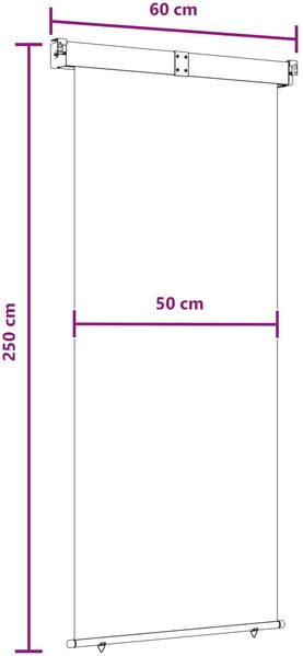 vidaXL Balkon Seitenmarkise 60 x 250 cm 100% Polyester Eisen Stahl 42035260 Bild 6