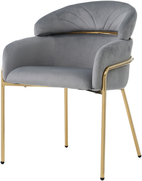 Merax Polsterstuhl (1 St), Esszimmerstuhl Armlehnstuhl Schlaf-Wohnzimmerstuhl Schminkstuhl Samt, Grau