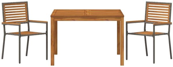 vidaXL Garten Essgruppe 3 pcs Grau Massivholz Akazie 3365530 Bild 7