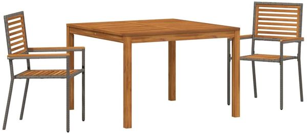 vidaXL Garten Essgruppe 3 pcs Grau Massivholz Akazie 3365530 Bild 2