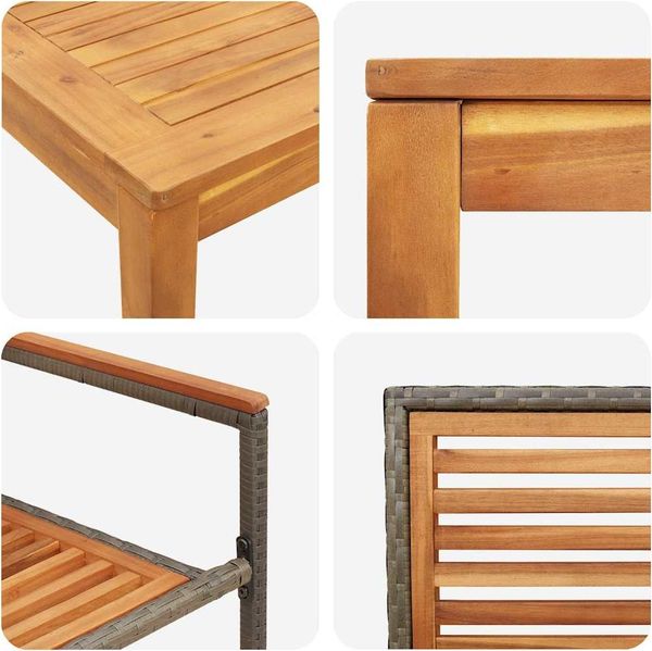 vidaXL Garten Essgruppe 3 pcs Grau Massivholz Akazie 3365530 Bild 9