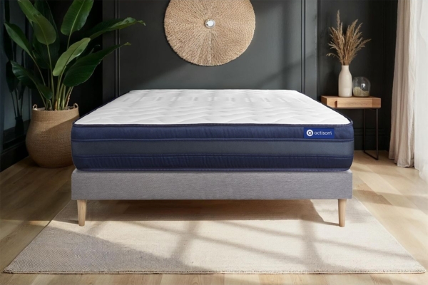 Actiflex tech matratze 180x200 cm + Bettgestell mit lattenrost - Dicke : 24cm - Taschenfederkern und Memory-schaum - H5