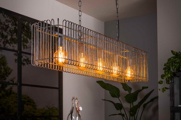 KAWOLA Hängeleuchte LORCA Hängelampe 5-flammig Metall silber 150 x 25 x 120 cm